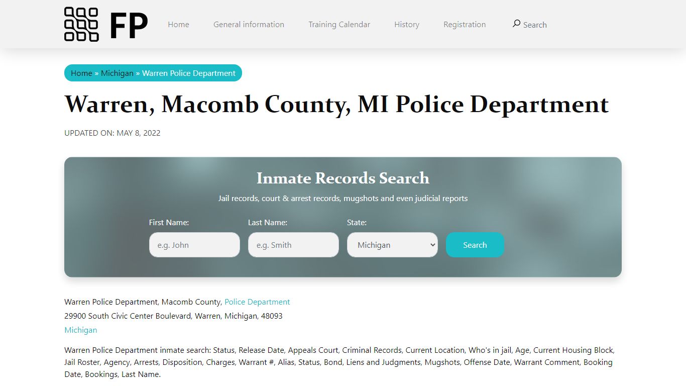 Warren, MI Police - City Jail Inmates, Arrests