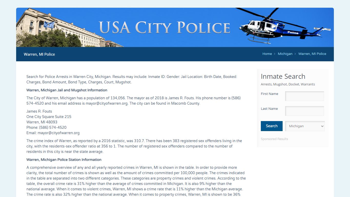 Warren, MI Police | Jail Records